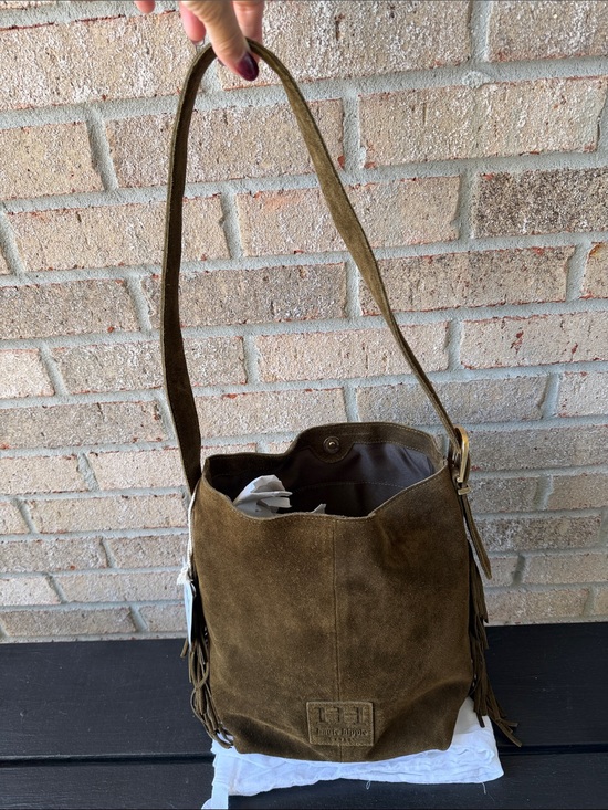 Haute Hippie Handbags - Haute Hippie Suede Fringe Shoulder Bag in Olive Brown - Casual Women’s Tote NWT
